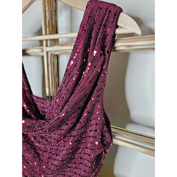 R & M Richards Long Evening Gown Dress W/ Glitter knit Bodice Ladies size 12 - Picture 16 of 16